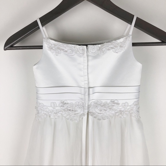 Alfred Angelo Beaded With Train Flower Girl Dress - Picture 7 of 15